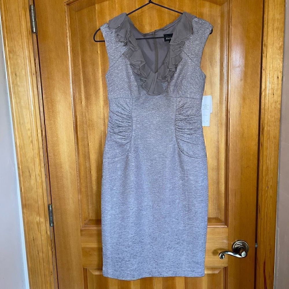 NWT Adrianna Papell Metallic Gray Dress